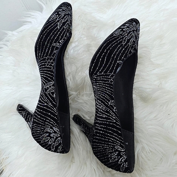 Night Life By Life Stride Black Heels With Crystal Embellishments Size 7A🌴 - Picture 4 of 11